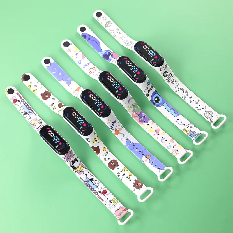 

M7 printing LED waterproof electronic watch new cartoon elementary school cute kindergarten bracelet watch does not fade, Optional