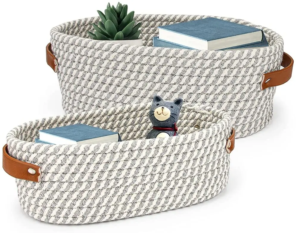 

Storage Organizer Large Woven Cotton Basket Fabric Storage Boxes & Bins, Nature