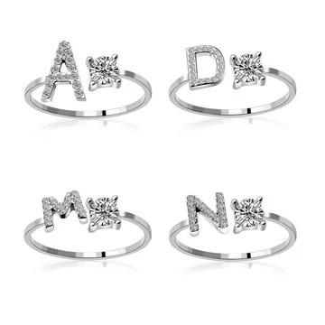 

2021  Anniversary Birthday Gift Silver Ring Letters Ring Spinning Fidget For Women