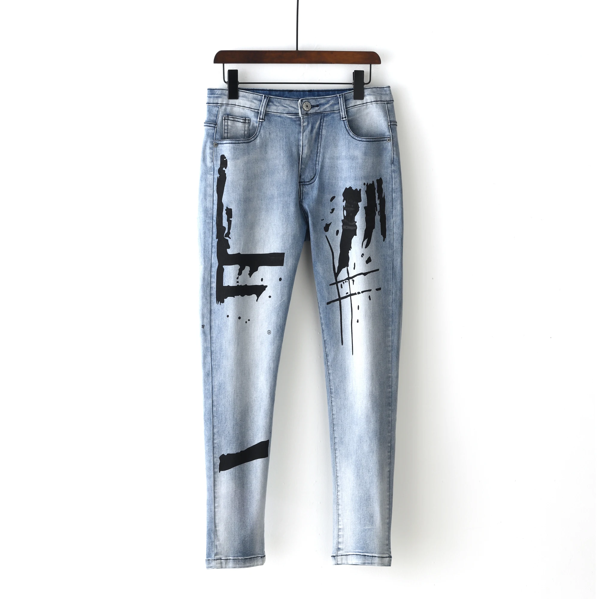 

drop shipping wholesale men's jeans hip hop print comfortable jeans