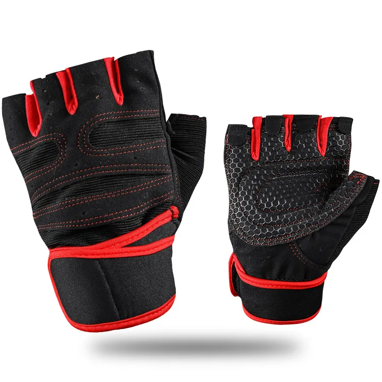 

Hot Sale Half Finger Bicycle Sport Glove Guantes Bicicleta Bicycle Gloves, Black, red, blue