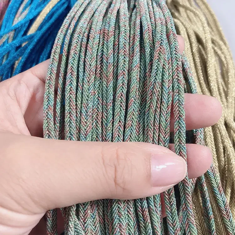Wholesale 4mm Metallic Braid String Soutache Rope DIY Braided Cord
