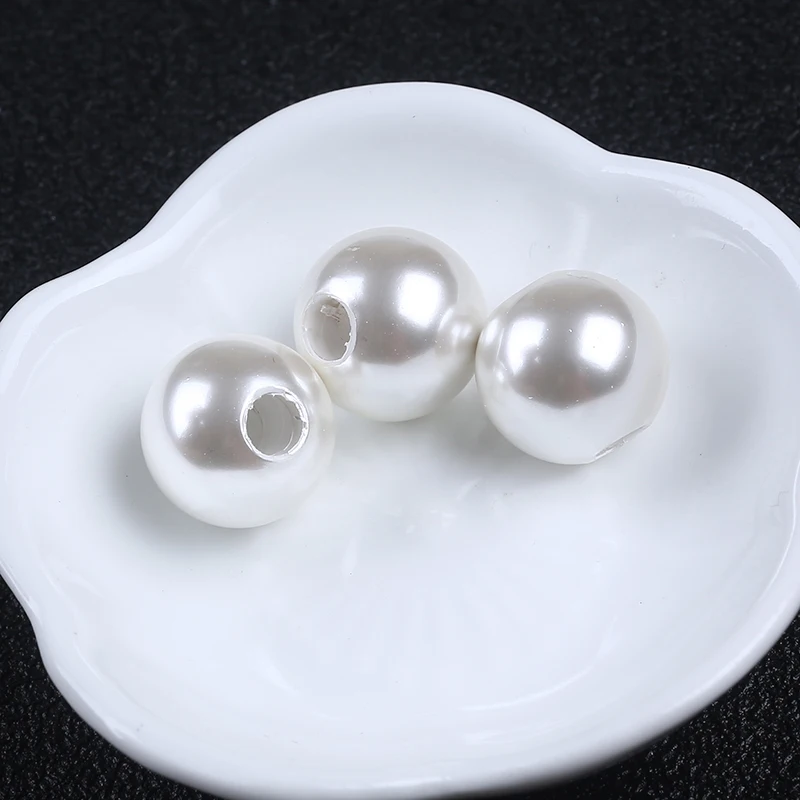 
16mm White shell pearl bead mother of pearl with large hole 