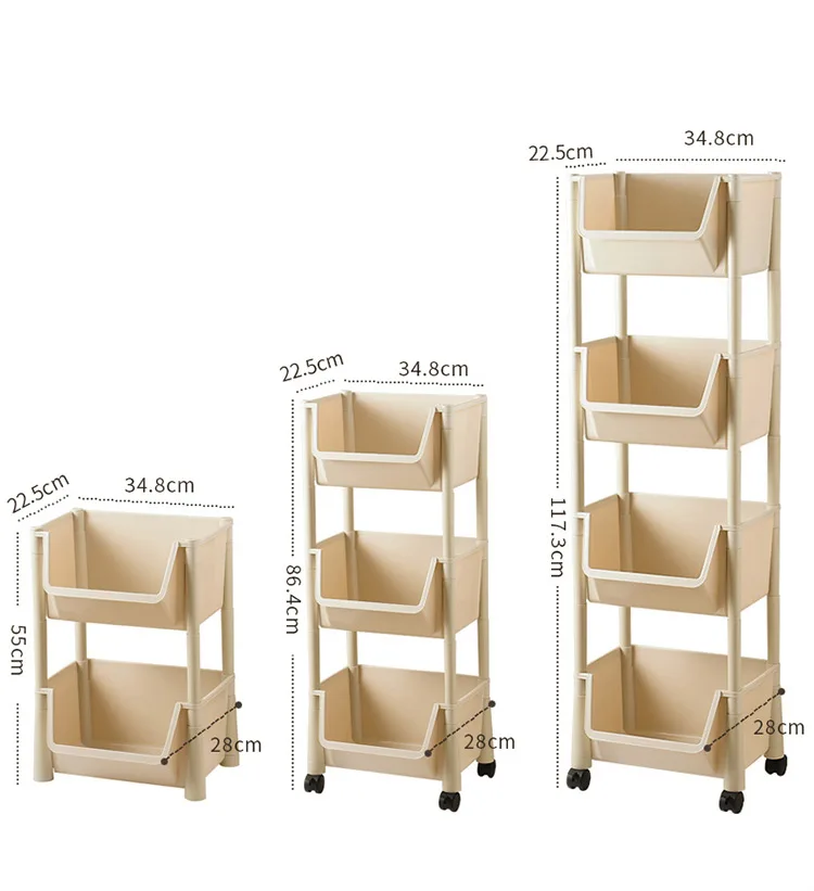 

XingYou Plastic Movable Household kitchen organiser Multilayer Storage Racks with Wheel