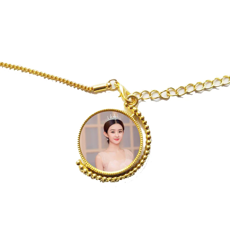 

SL-18 Rotatable Double Sided Printing Sublimation Pendant Sublimation Necklace Sublimation Jewelry Blanks, Gold/silver