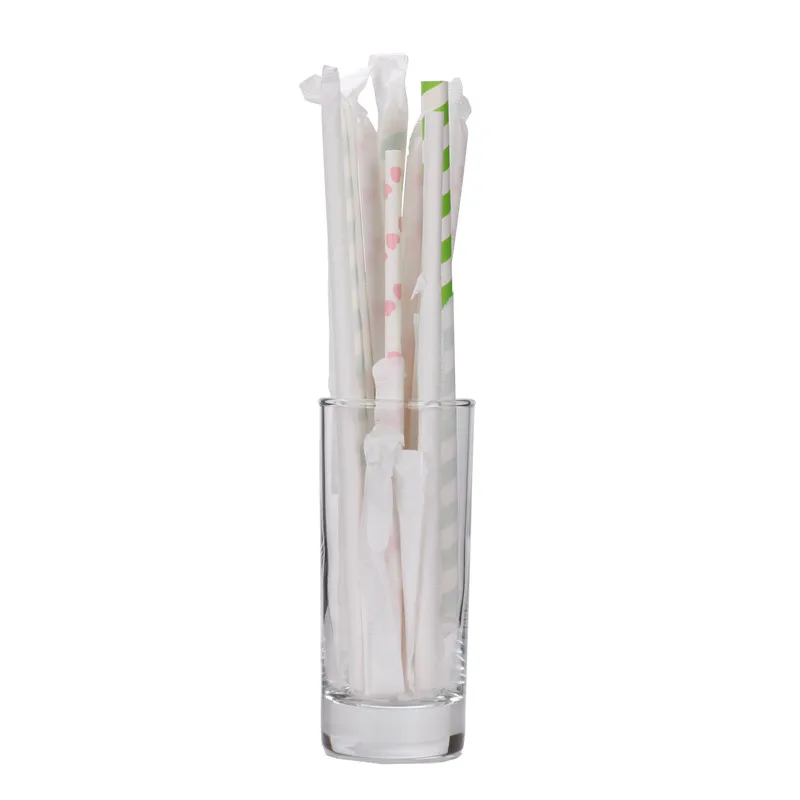 

Paper Straws,Plasticless 200-Pack Individually Wrapped Biodegradable Straws, Customized color