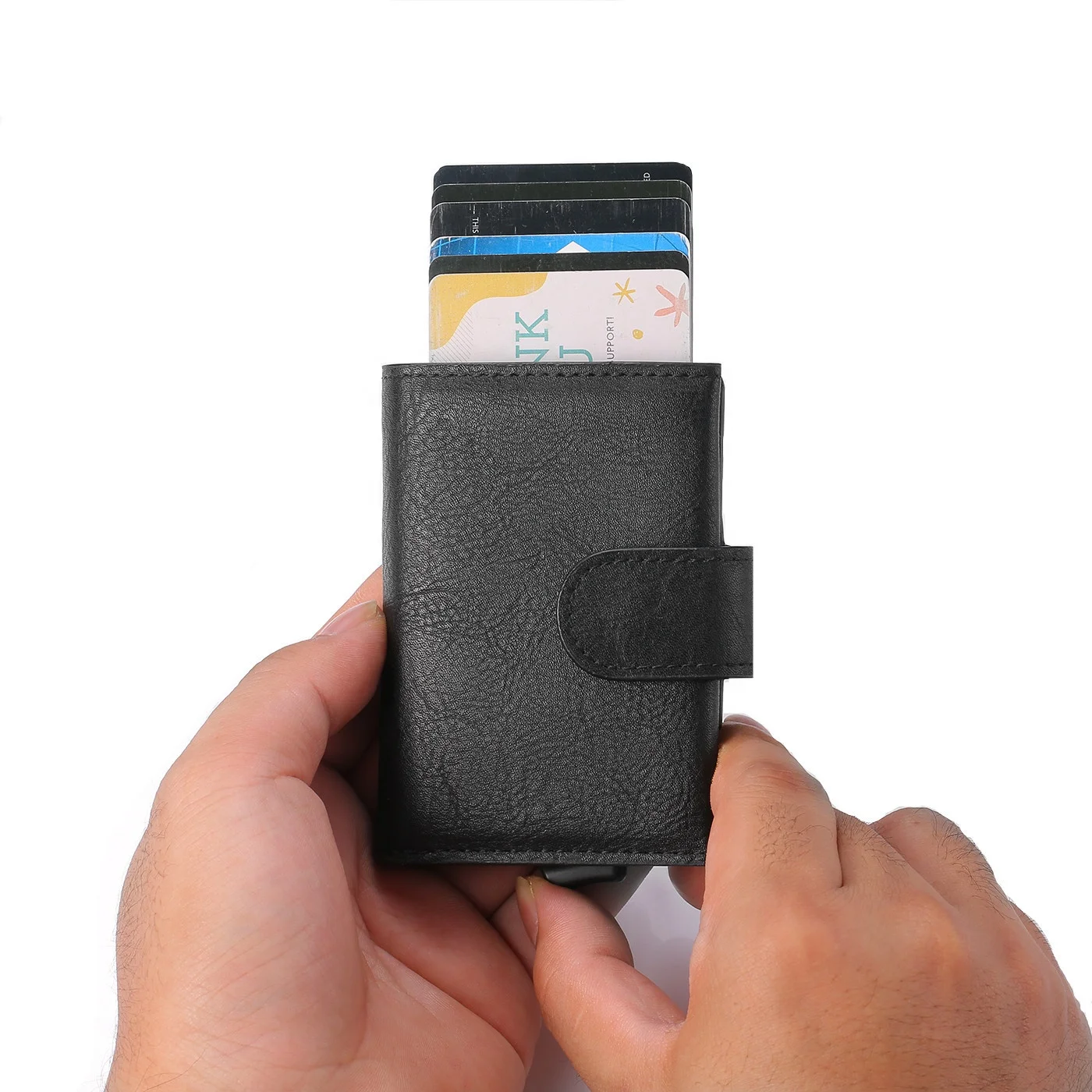 

FSW184 men credit Card Holder wallet blocking anti-theft wallet for men aluminum magnet pop up wallet RFID, See below pictures showed
