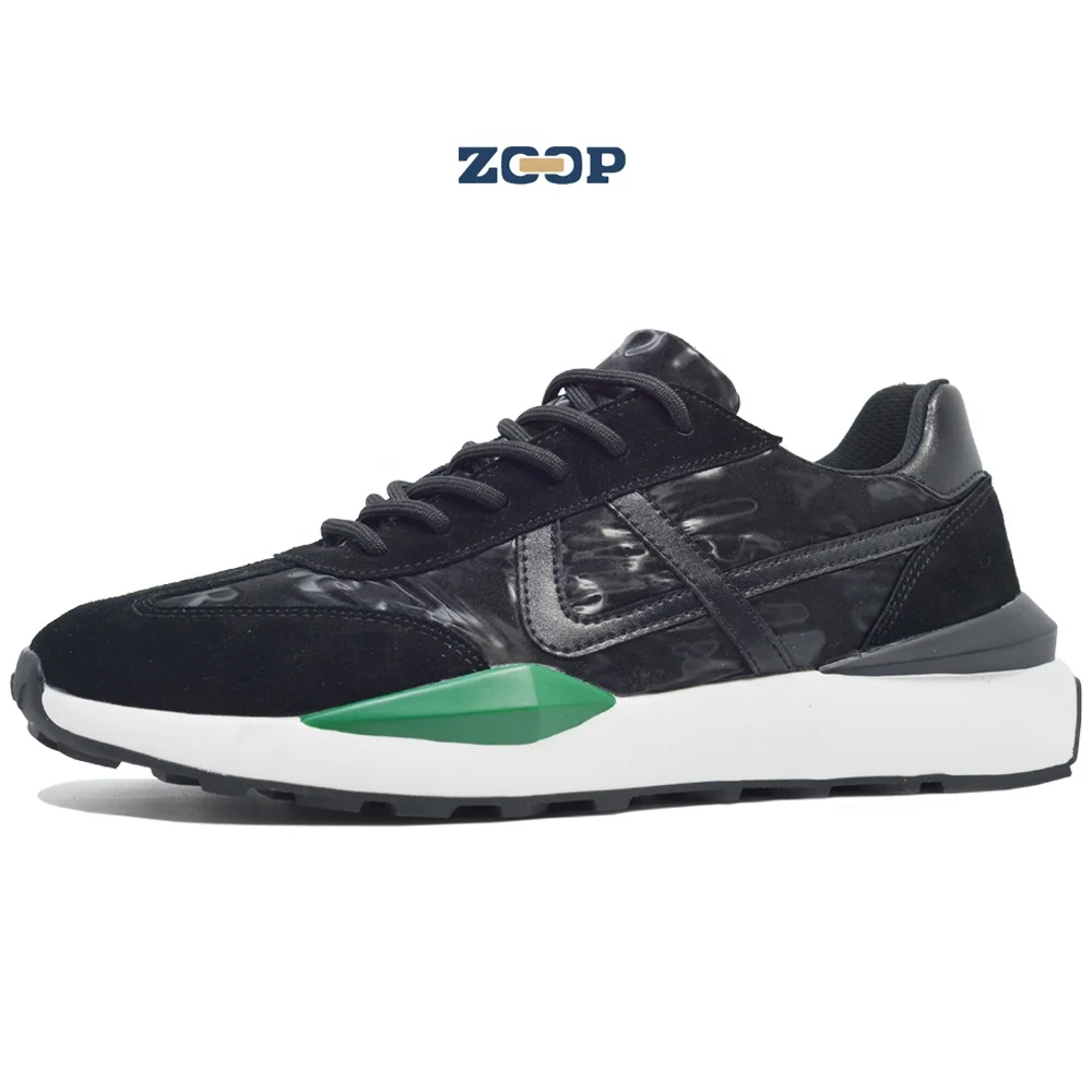 

Guangzhou men shoes fashion sneaker comfortable black suede running shoes for men China factory