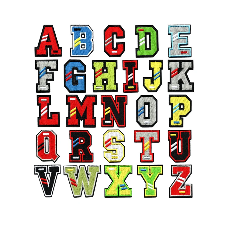 

Colorful Alphabet Letters Embroidery Heat Press Patches