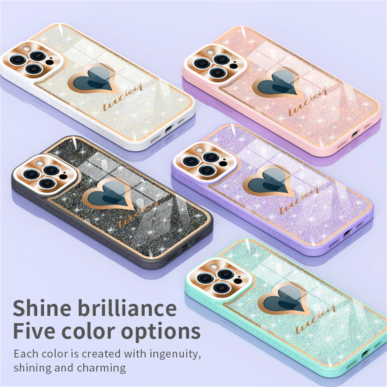 

2022 new design electroplated hollow out heart shaped glitter phone case for iphone 13pro max women fashion phone case, Multi colors