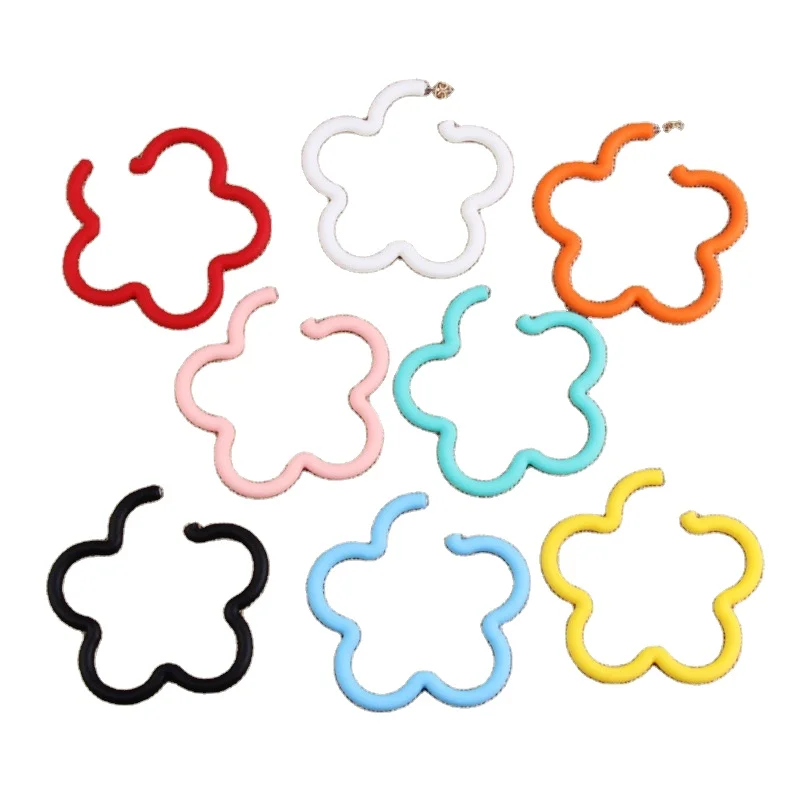 

Summer trend Color exaggerated big earrings ins creative fashion candy acrylic earrings flower shape earrings