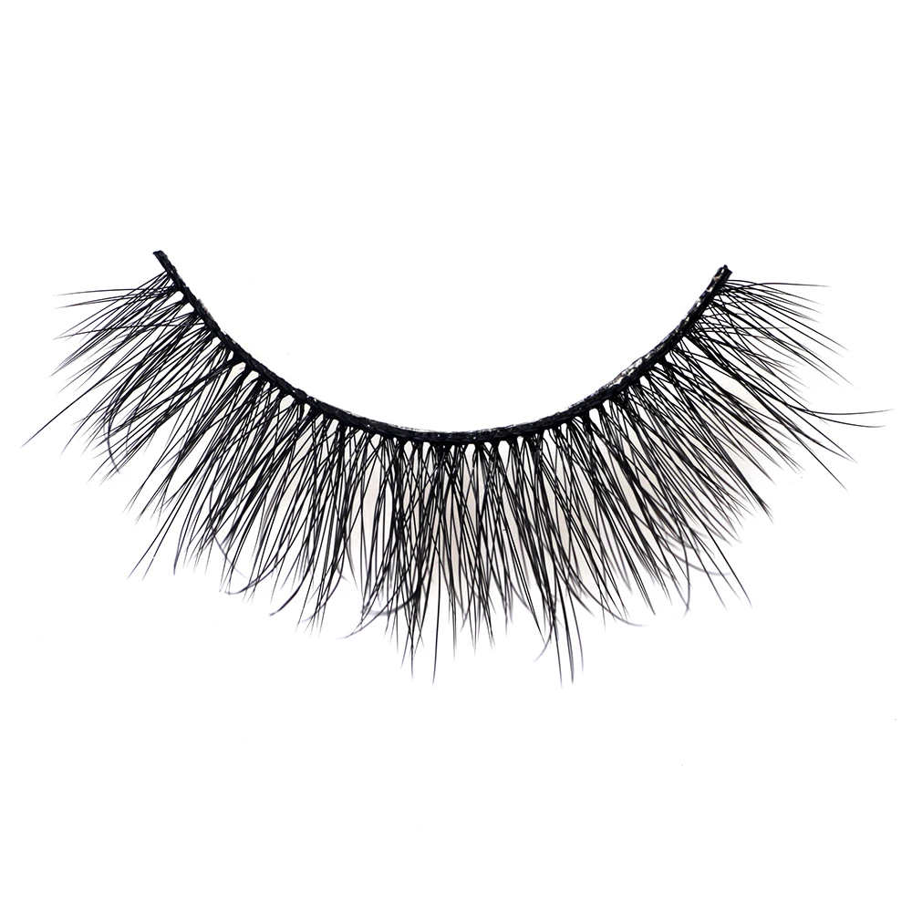 

FX-S85 Wholesale Handmade Natural False 3D Faux Mink Lashes Black Cotton Bands Synthetic Mink False Eyelashes