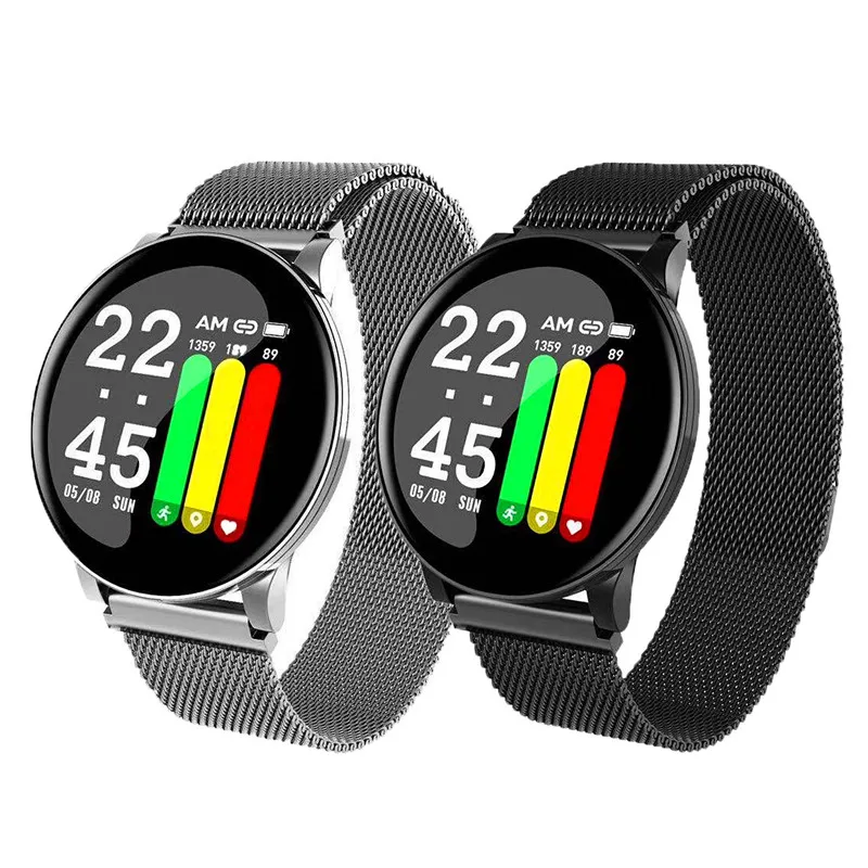 

Blood Pressure Heart Rate Monitor Color Smartwatch W8 Smart Bracelet Round Screen Movement Pedometer Sports Smart Watch W8