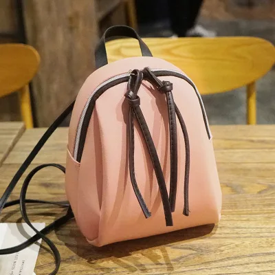 

Bg-0041 Fashion Mochila Outdoor Hiking Solid Color Backpack Lightweight Mini Bag Casual Luxury Backpack Leather, As picture