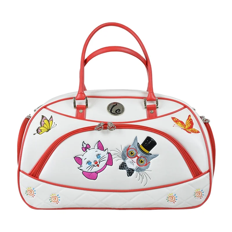 

Hot Sale Personalized Exquisite PU leather Boston Golf Clothing Bags, White,red,light green,blue,black,orange,customized