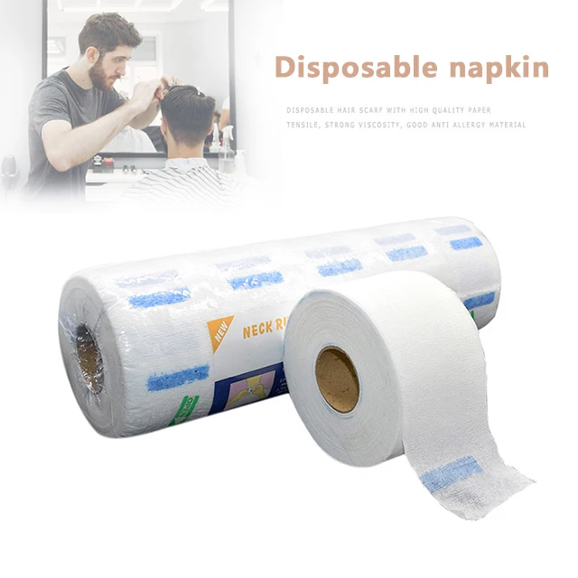 

Salon Barber Disposable White Neck Strips Roll Requires Neck Paper Productos De Peluqueria Barber Station Protect Neck paper, White and black