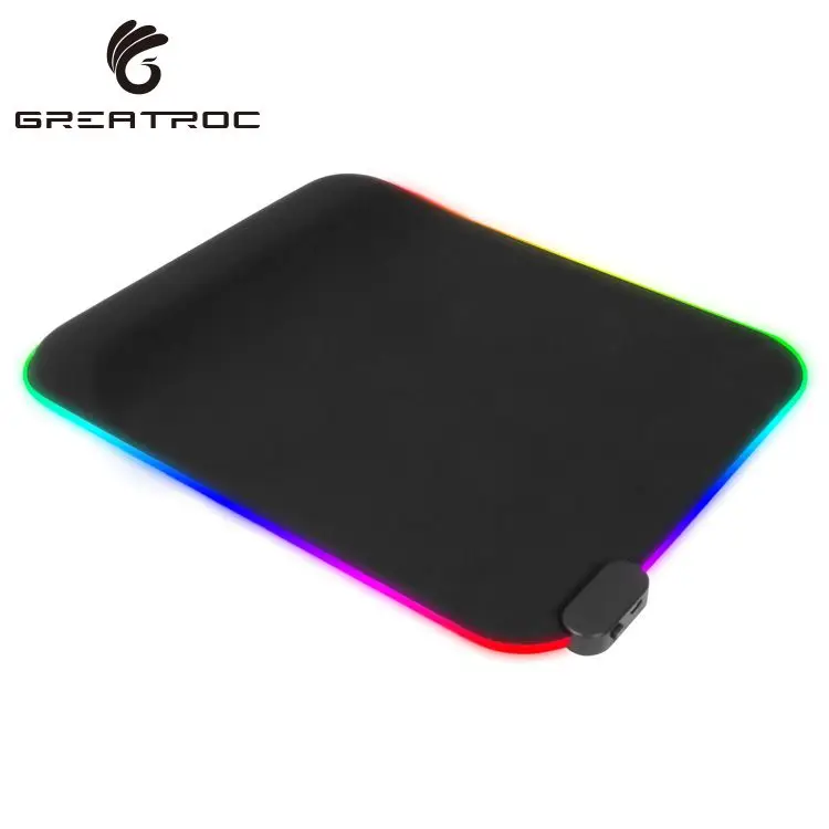 

Great Roc little fabric mouse pads ergonomic blank sublimation mouse mat with wrist support rgb gaming pad, Black