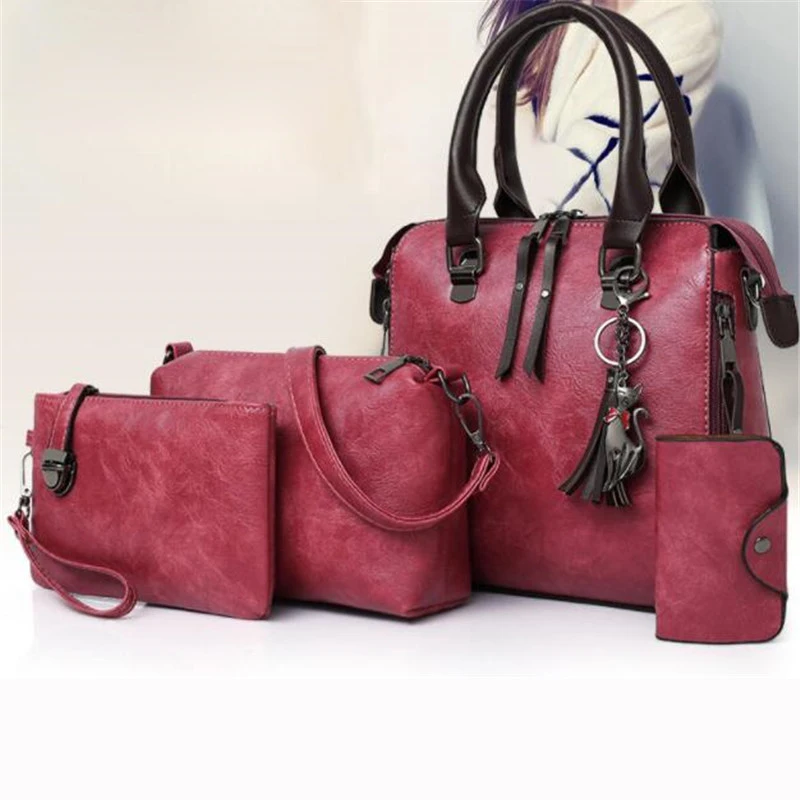 

High quality custom handbag set colorful bolsos y carteras para mujer de, 7 colors