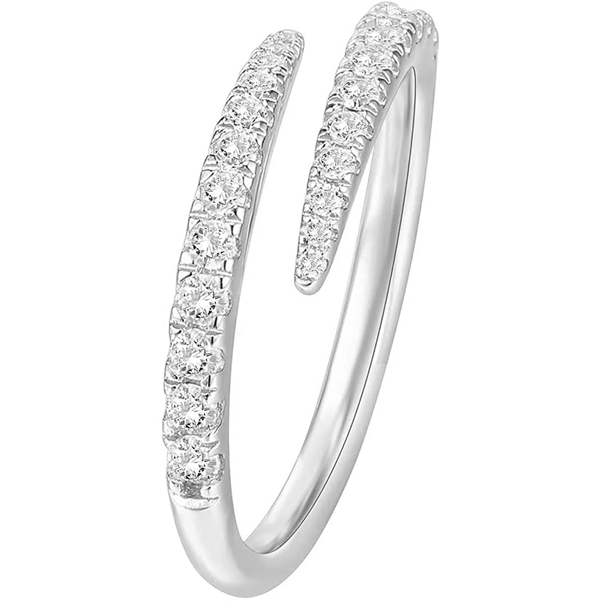 

925 silver Plated Cubic Zirconia Open Rings Twist Eternity Band for Women