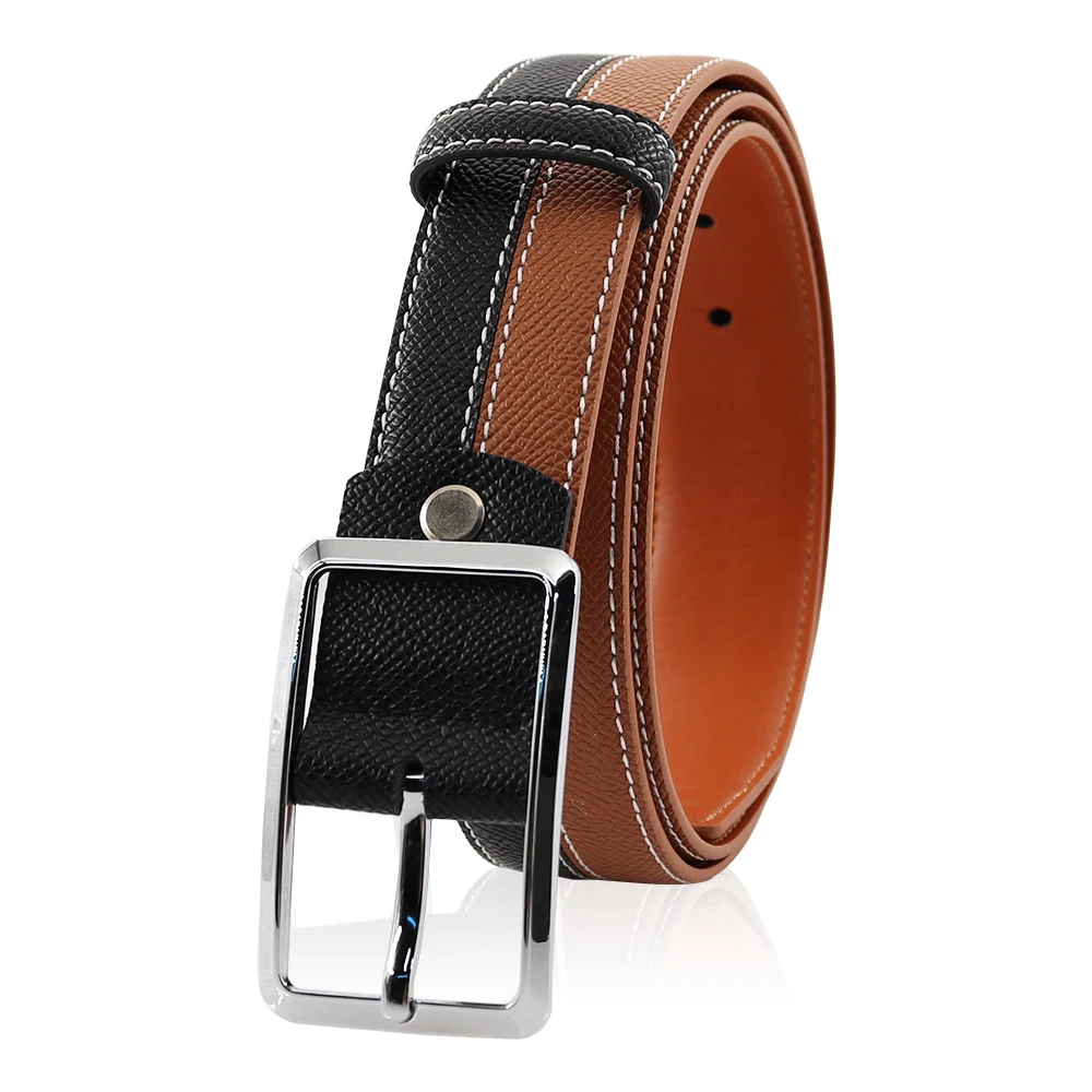 

Wholesale leather belt men belts famous brand genuine leather alloy pin buckle belt