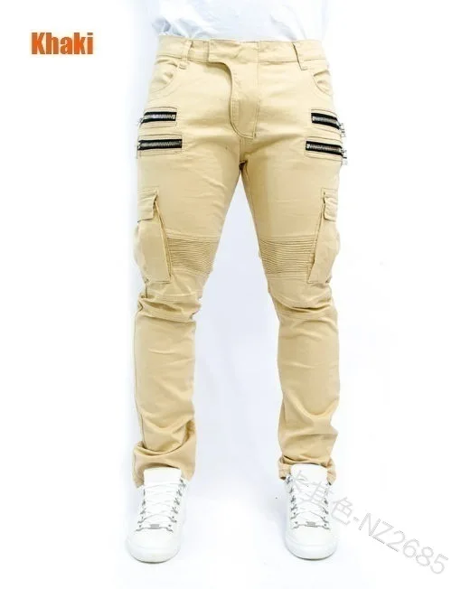 

Men Jeans Straight Zipper Biker Jean Pants High Waisted Spring Autumn Streetwear Male Desiger Washed men's jeans, Customized color