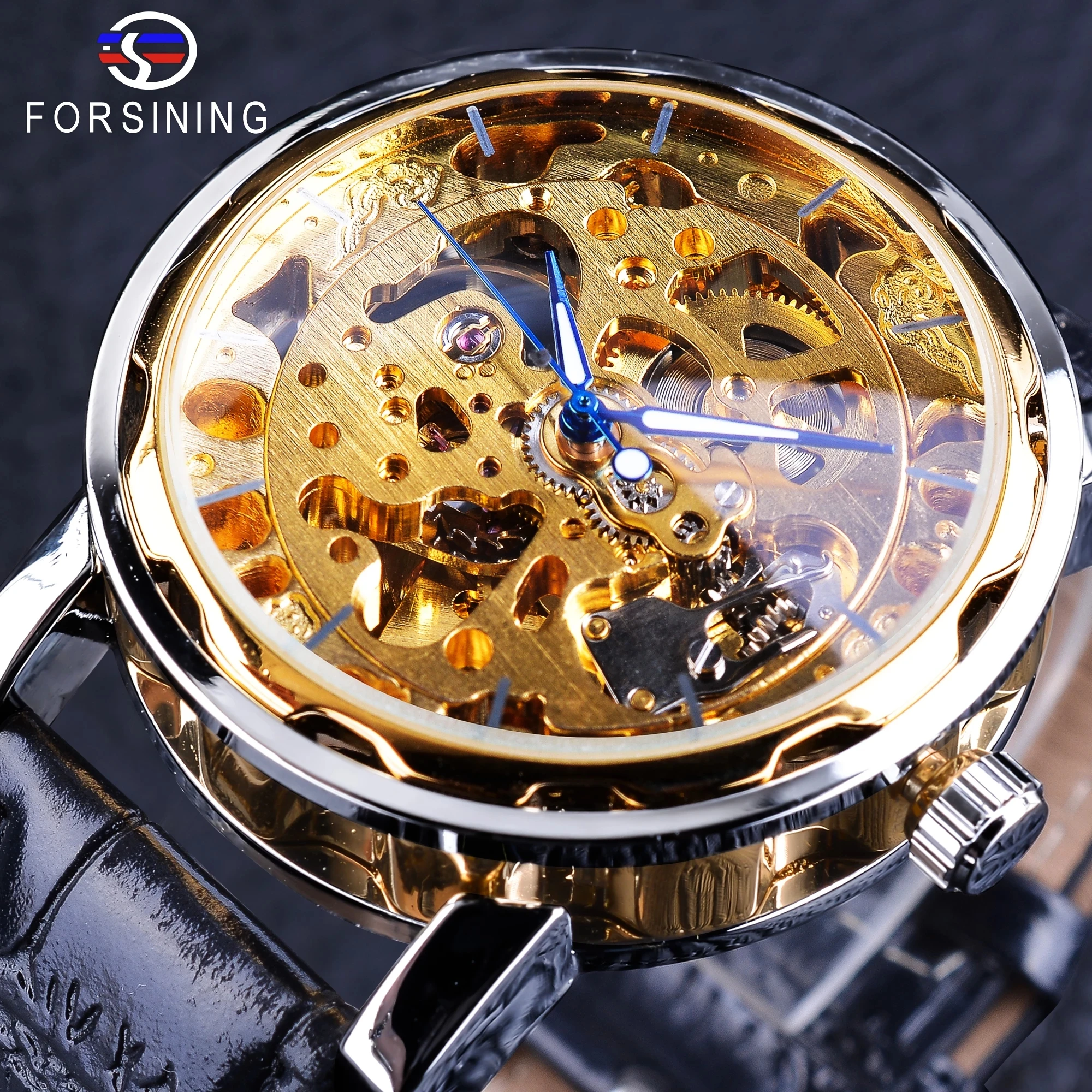 

Winner Men Watches Mens Skeleton Clock Top gift Luxury Leather Wristwatch Man Mechanical Watch Relogio Masculi Dropshipping