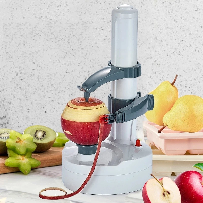 

A3135 Multifunction Peeler Vegetable Kitchen Tools Blades Poato Peeler Electric Automatic Apple Fruits Peeler, White