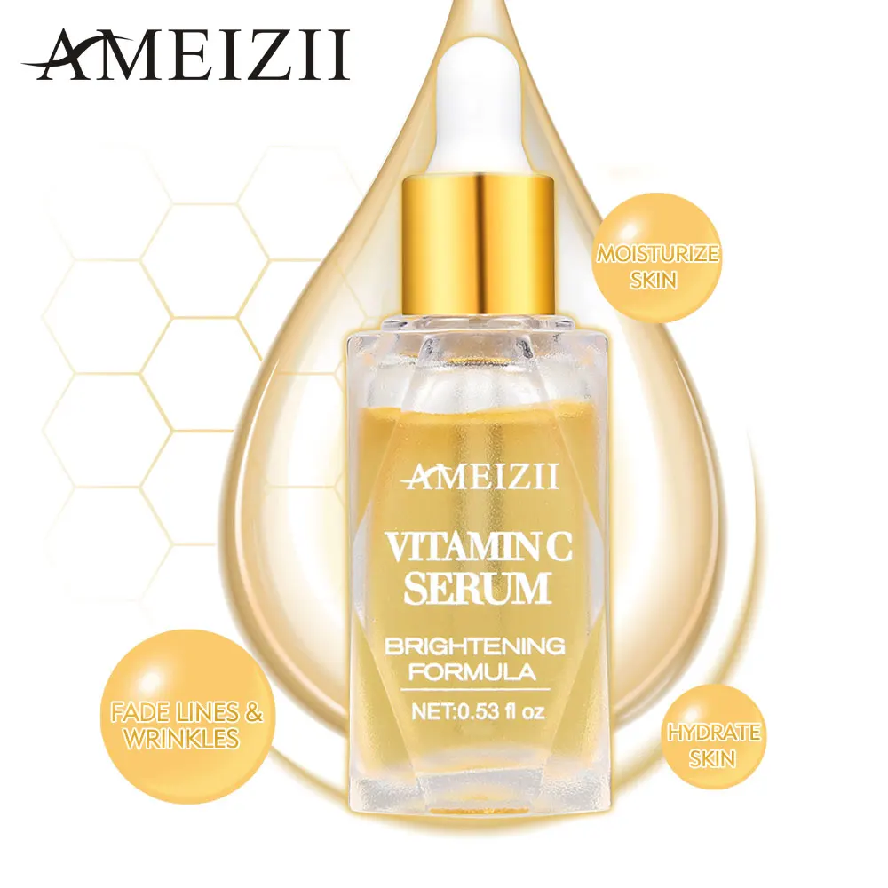 

Ameizii Vitamin C Serum With Hyaluronic Acid Plant Extract Beauty Cosmetics Anti Aging Wrinkle Whitening Products Personal Care