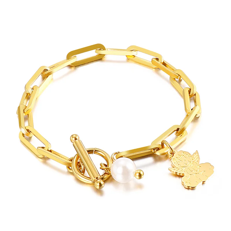 

New Product Stainless Steel Plastic Beads Chain Link Charm Accessories Pendant Bracelet, Custom