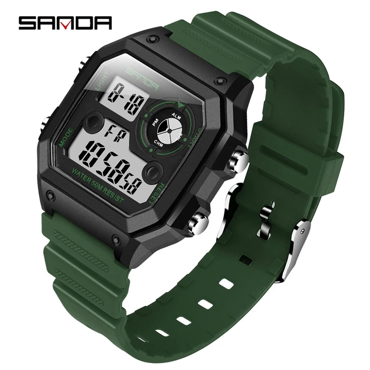 

SANDA 418 Men's Popular Digital New Watches For Men Stylish Outdoor Calendar Time Display Waterproof Sports Wrist Watch