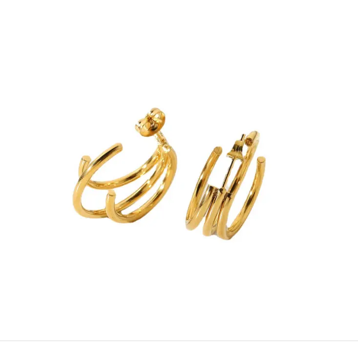 

minimalistic 18k gold plated stainless steel Claw Earrings Jewelry waterproof designer earring jewelry wholesale