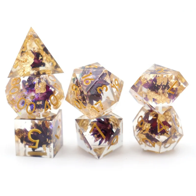 

Game dice sets dnd polyhedral custom resin rpg sharp edge dice, Customized color