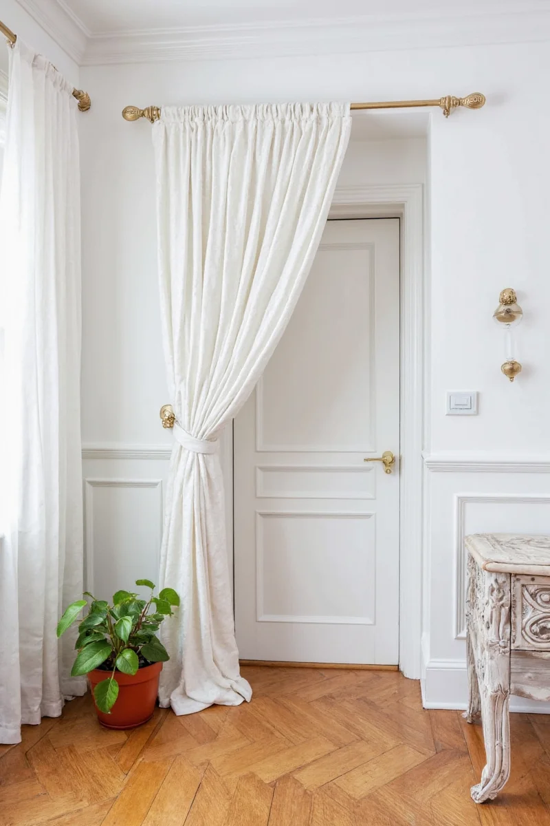 Wooden rod and curtain combo
