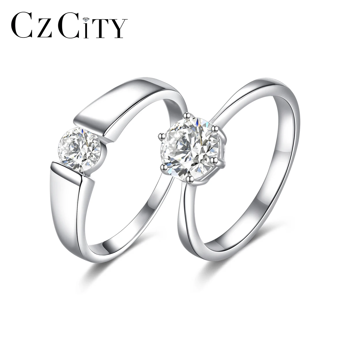 Luoteemi New Trendy Fashion Women Wedding Accessories Hot Sale Design 925 Sterling Silver Couple Rings