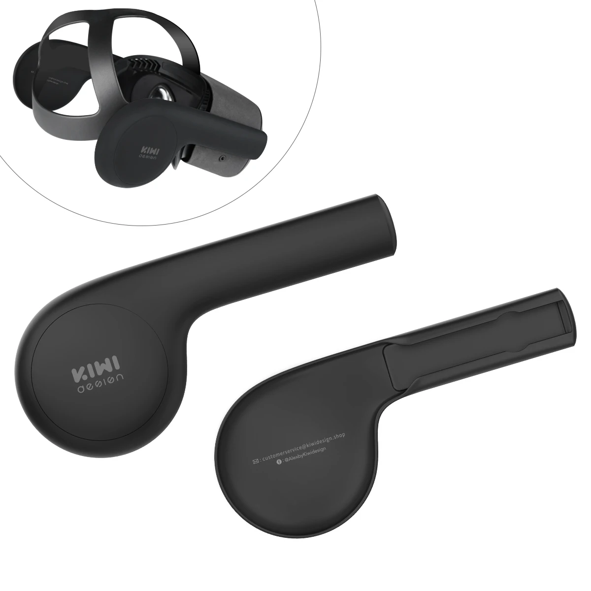 

KIWI design Silicone Ear muffs For Oculus Quest/ Quest 2 VR Headset A Enhancing Sound Solution For Quest 2 (1 Pair), Black