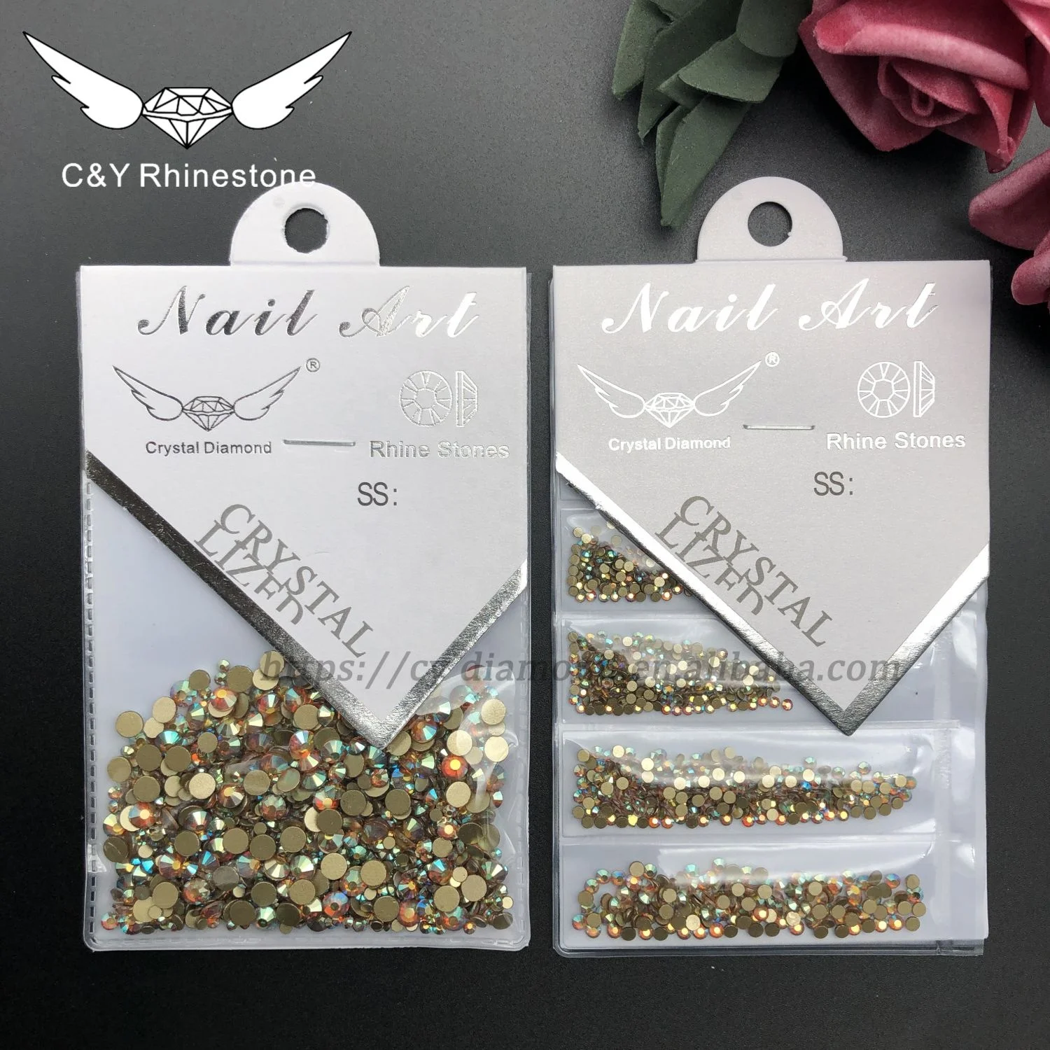 

C&Y Wholesale Rhinestones Multi Sizes Colorful Non Hotfix Flat Back Nail Rhinestones For DIY Crafts