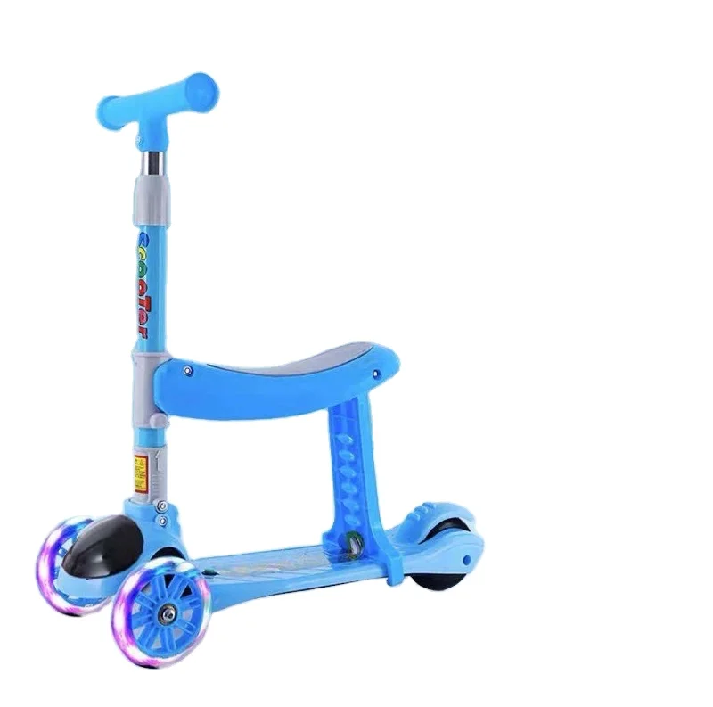 

Hot sale 5cm wide wheel With music children scooter toys 2-10 years old factory direct selling scooters kids, Pink blue red
