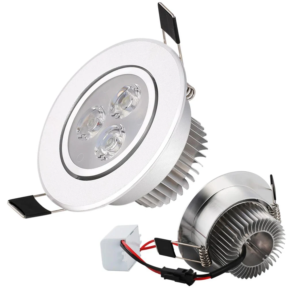 LED Ceiling Light Bulb 3W Recessed Downlight 110V - 220V Spotlight Lamp Round Down Light with Driver 3000-6500K Cut-out 75mm