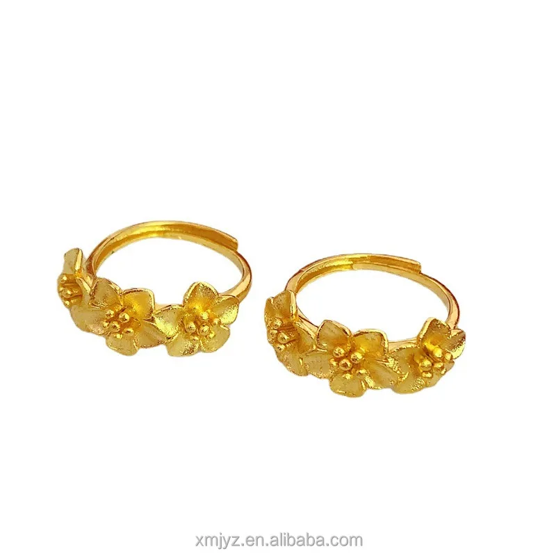 

Vietnam Sand Gold Matte Flower Ring Exaggerated Aesthetic Literary Peony Ladies Small Korean Version