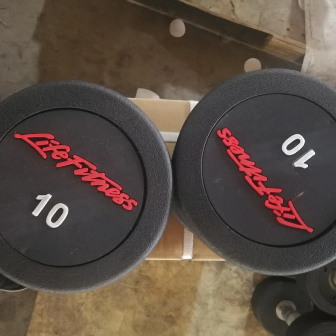 

life fitness rubber heavy exercise dumbbell set