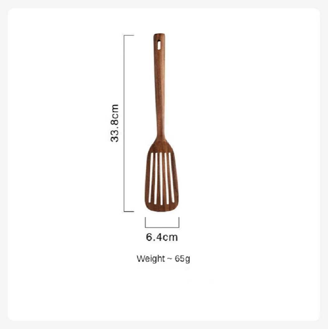 

Kitchen Acacia wooden spatula rice spoon 4-piece set of mixing cookware tool