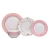 Tableware Collection 24K Gold Luxury Ceramic Dining Dishes Bowls Plates 24 Piece Dinner Sets Service for 6