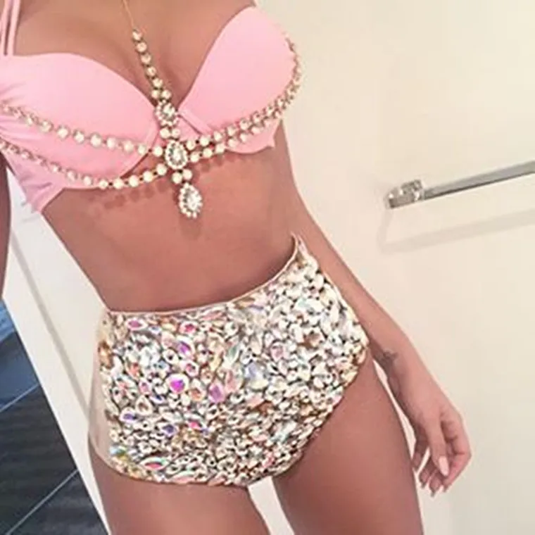 

Sexy diamond-encrusted body chain women bra jewelry waist chain for girl