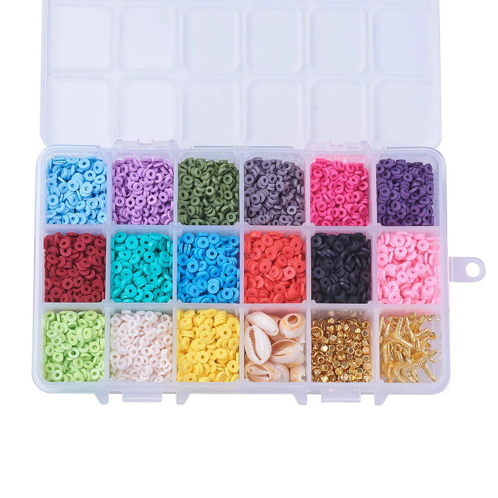

DIY Clay Polymer Beads Clay Heishi Beads DIY SET Handmade Bead for Jewelry Making Bracelet Kits, Multi