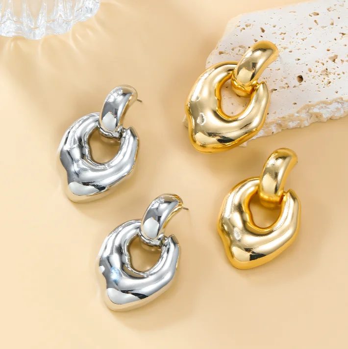 

Punk Vintage Geometric Stud Earrings for Women Trendy Gold Color Fashion Statement 2024 Trendy Earring Jewelry