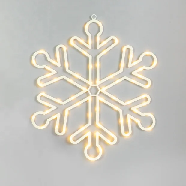17IN 78L outdoor battery copper LED tube snowflake window lights for Christmas decor