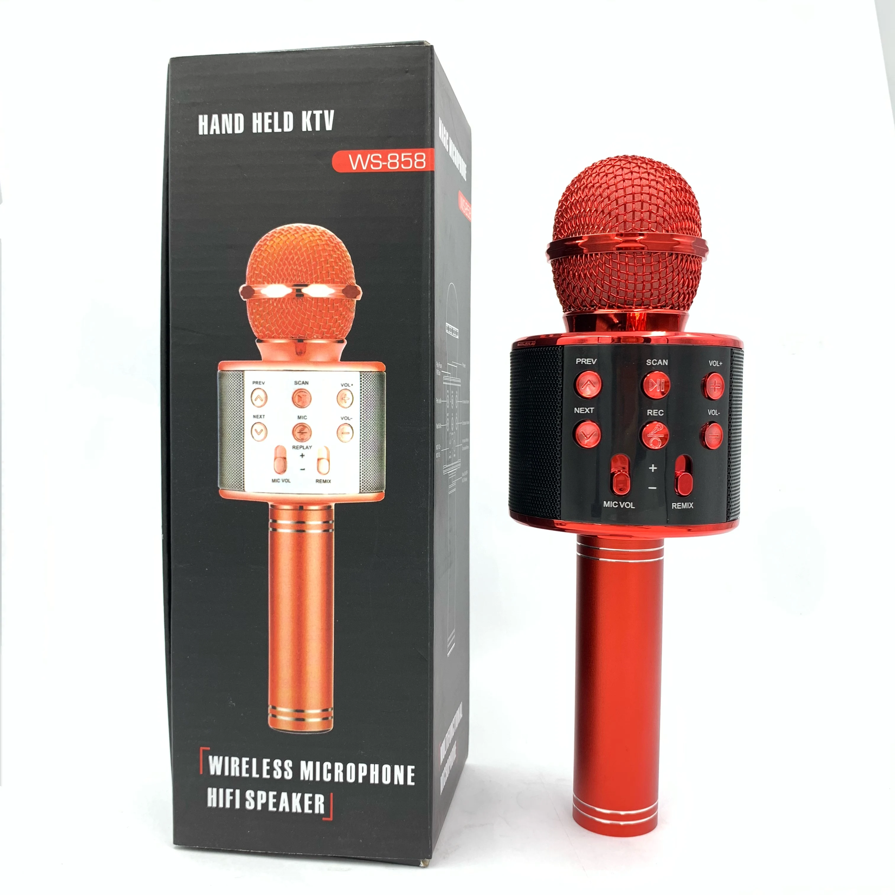 

Wireless Karaoke Microphone Portable Handheld Karaoke Mic Speaker Home Party Birthday Mic for All Smart phone, Gold,,black,rose-gold