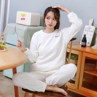 

polyester pajamas woman pijamas women nighty for ladies flannel wholesale polar fleece sleepwear keep warm