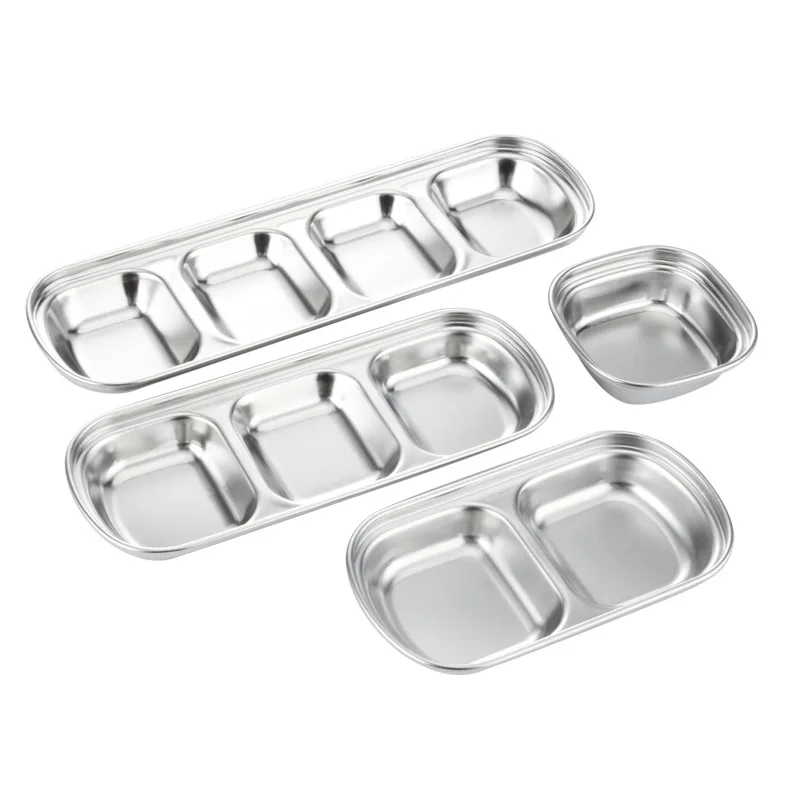 

Wholesale 304 Stainless Steel Dinner Plate Korean Sauce Dip Plate Sauce Dish, Gold, silver