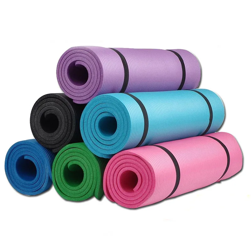 Custom 0.8cm Thick NBR Yoga Mat Non-Slip Extra Wide Exercise Mat for Home Gym Anti-Slip Thickened Fitness Mat Dance Mat